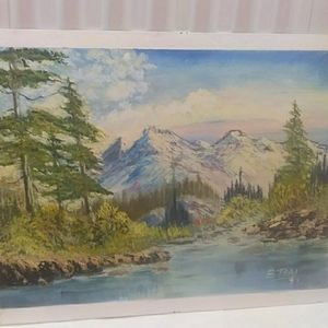 Vintage Oil on Board " Lake Tahoe"/ Signed Eugene Tsai MD / Dated 93